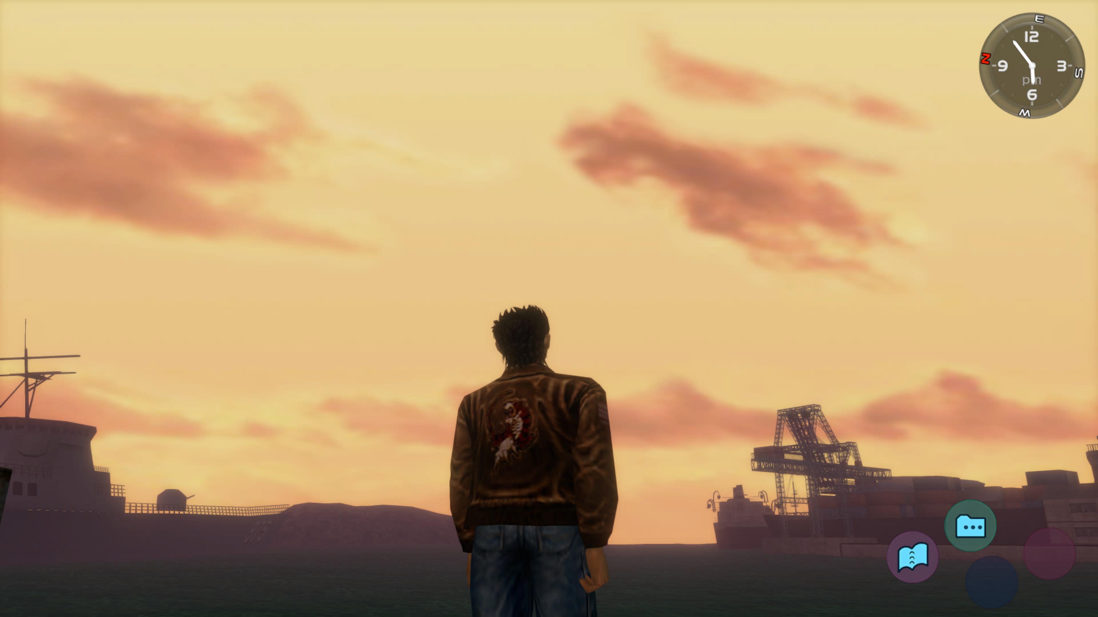 Ryo catching the sunset down at the docks